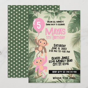 Invitation d'anniversaire pour tous les singes (ro