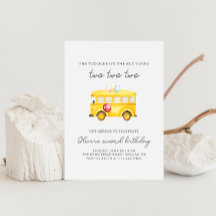 Invitation d'anniversaire pour tout-petit d'autobu