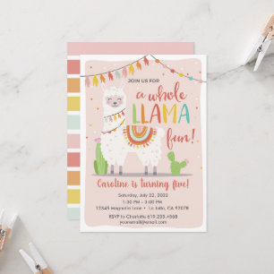 Invitation d'anniversaire pour toute la Llama