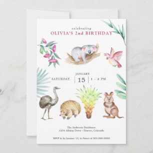 Invitation d'anniversaire pour un animal du zoo d'