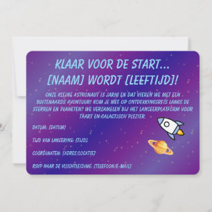 Invitation d'anniversaire pour un astronaute – Ann