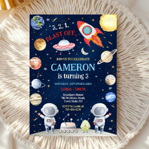 Invitation d'anniversaire pour un astronaute dans 