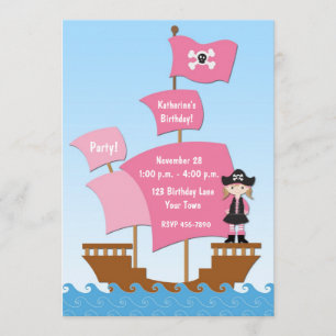 Invitation d'anniversaire pour un bateau pirate ro