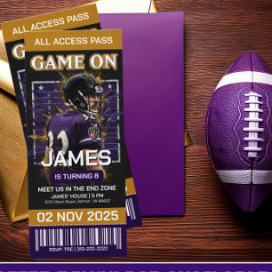 Invitation d'anniversaire pour un billet de footba