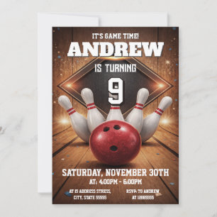 Invitation d'anniversaire pour un bowling personne
