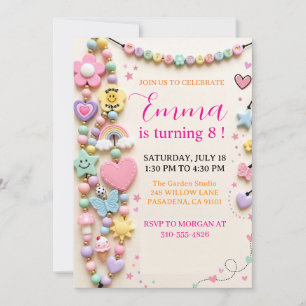 Invitation d'anniversaire pour un bracelet charme 