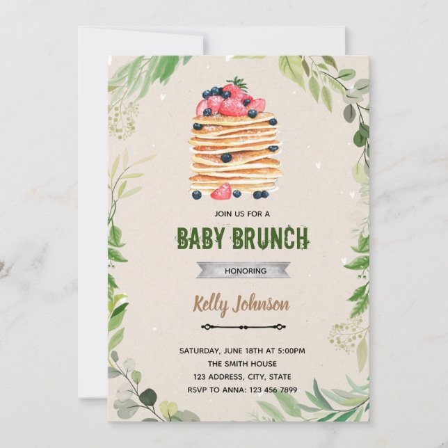 Invitation d'anniversaire pour un brunch et une fê (Devant)