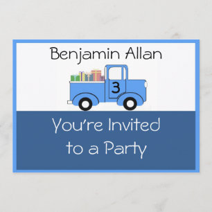 Invitation d'anniversaire pour un camion pour enfa