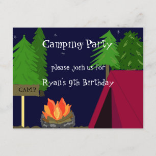 Invitation d'anniversaire pour un camping