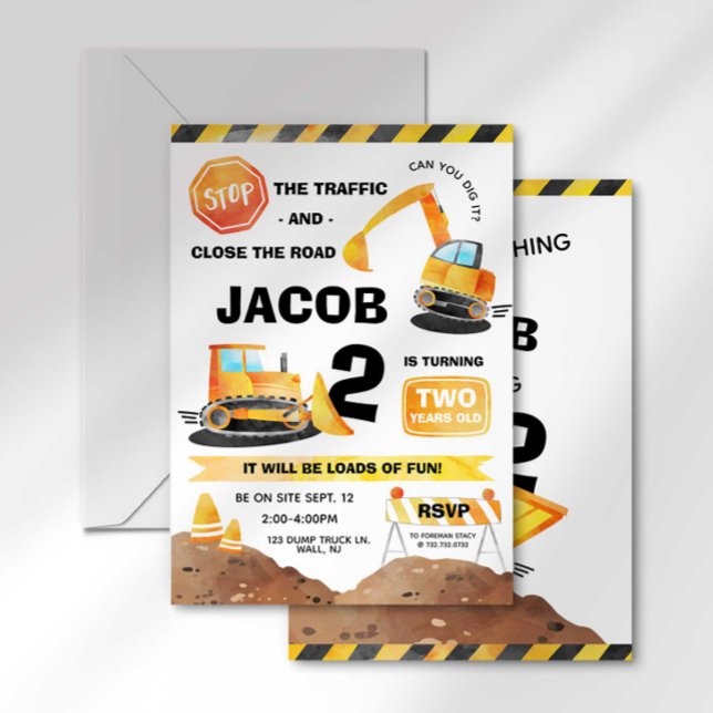Invitation d'anniversaire pour un chantier tous âg (Créateur téléchargé)