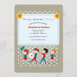Invitation d'anniversaire pour un défilé musical