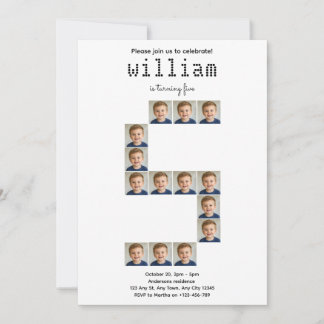 Invitation d'anniversaire pour un enfant de cinq a