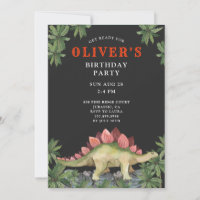 Invitation d'anniversaire pour un enfant dinosaure