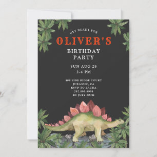 Invitation d'anniversaire pour un enfant dinosaure