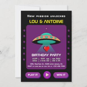 Invitation d'anniversaire pour un joueur
