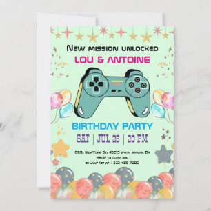 Invitation d'anniversaire pour un joueur
