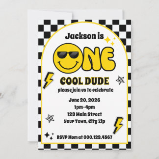 Invitation d'anniversaire pour un mec cool 1 an