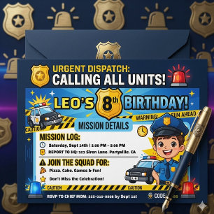 Invitation d'anniversaire pour un officier de poli