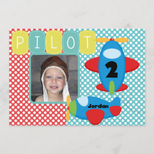 Invitation d'anniversaire pour un pilote d'avion p