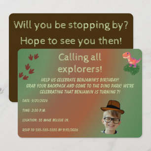 Invitation d'anniversaire pour une aventure de din