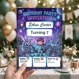 Invitation d'anniversaire pour une aventure scient