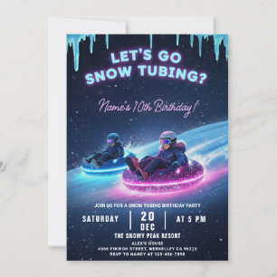 Invitation d'anniversaire pour une descente en tub