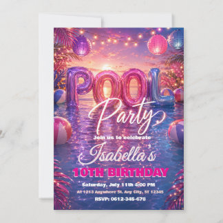 Invitation d'anniversaire pour une fête au bord de