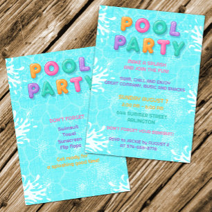 Invitation d'anniversaire pour une fête au bord de