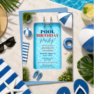 Invitation d'anniversaire pour une fête au bord de