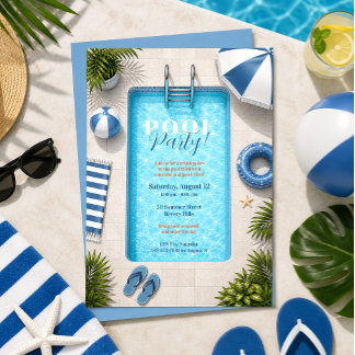 Invitation d'anniversaire pour une fête au bord de