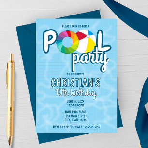 Invitation d'anniversaire pour une fête au bord de