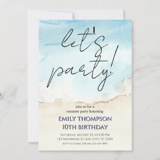 Invitation d'anniversaire pour une fête au bord de