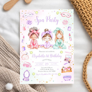 Invitation d'anniversaire pour une fête au spa