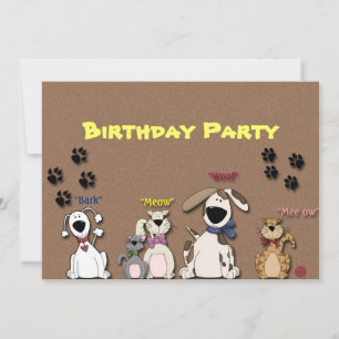 Invitation d'anniversaire pour une fête avec des c
