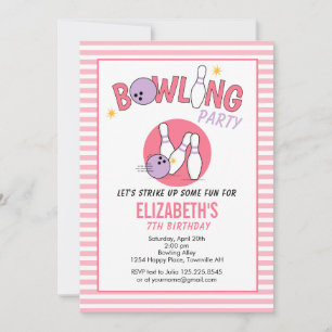 Invitation d'anniversaire pour une fête de bowling