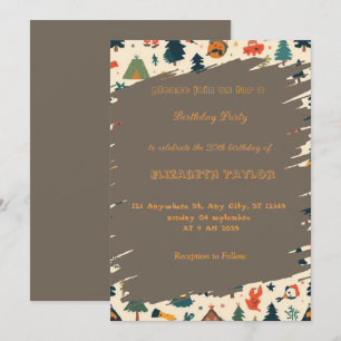 Invitation d'anniversaire pour une fête de camping