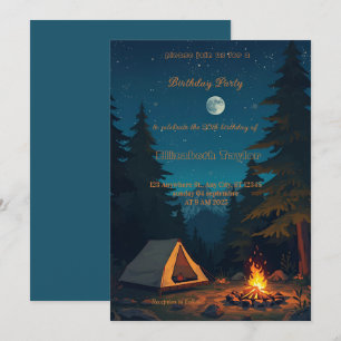 Invitation d'anniversaire pour une fête de camping