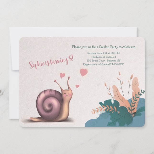 Invitation d'anniversaire pour une fête de jardin  (Devant)