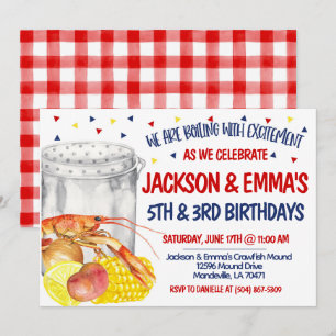 Invitation d'anniversaire pour une fête de l'écrev