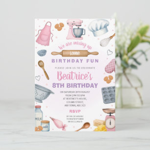 Invitation d'anniversaire pour une fête de pâtisse