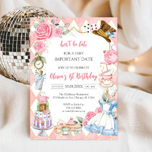 Invitation d'anniversaire pour une fête de thé d'A