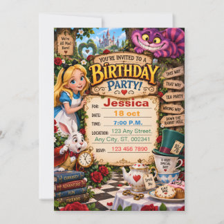 Invitation d'anniversaire pour une fête de thé fan