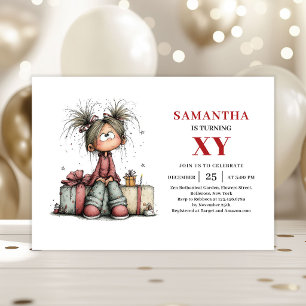 Invitation d'anniversaire pour une fille drôle et