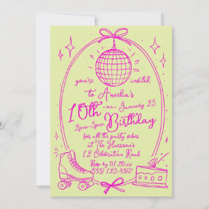 Invitation d'anniversaire pour une fille qui fait