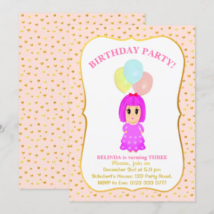 Invitation d'anniversaire pour une jolie fille de