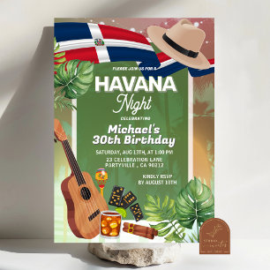 Invitation d'anniversaire pour une nuit havanaise 