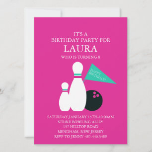 Invitation d'anniversaire pour une soirée de bowli