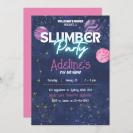 Invitation d'anniversaire pour une soirée pyjama g