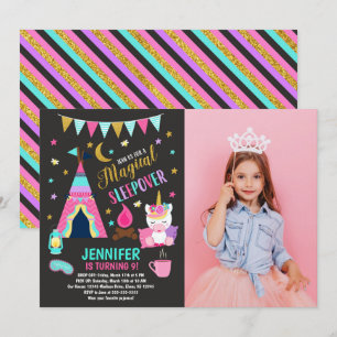 Invitation d'anniversaire pour une soirée pyjama l