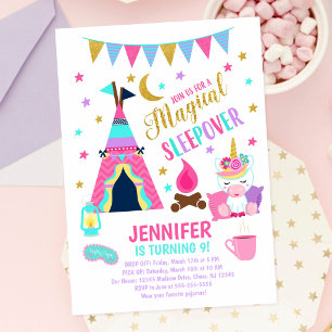 Invitation d'anniversaire pour une soirée pyjama l